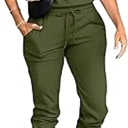 gorglitter Women's 2 Piece Outfits Crewneck Roll Up Short Sleeve Tee and Tie Waist Joggers Pants Set-picture-25