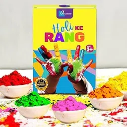 Ascension Natural Organic Holi Gulal Colour - 80gm x 5 Orange, Yellow, Red, Green and Pink Tesu Flower, Rose Petals, Marigold, Maize Starch Holi Items Gift Pack-picture-55