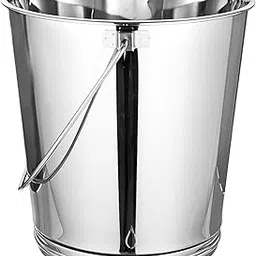 Mintage Stainless Steel Bucket for Bathroom 15.6 litres Capacity | Water Storage Bucket for Kitchen | Balti for Serving | Leak Proof Multipurpose Use | Balti for Home Steel Buckets with Handle-image-5