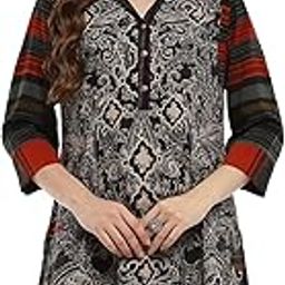 biba Women Printed Regular Fit Straight Kurti-picture-5