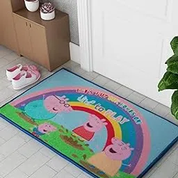 Athom Living Peppa Pig Rainbow Designed Themed Kids Multicolor Premium Nylon Doormat, with Latex Backing, Anti-Skid, 37 x 57 cm, Pack of 1-image-29
