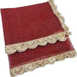 navti creations Women's Net Dupatta With Golden Cutwork Border (Length -2. 25m) & With Golden Due Drop-picture-40
