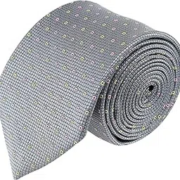 peluche Kovove Graceful Grey Checkered Neck Tie For Men-picture-30