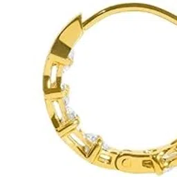 elinor jewels Diamond Hoops Earrings for Women 18K Gold Plated Handmade Demi-Fine Jewelry Skin Friendly Yellow Gold Round Hoops with Lightweight Earrings for Outfits-picture-30