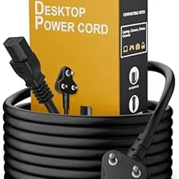 FEDUS Power Cable 1M Desktop Replacement Power Cord, India Plug IEC Computer Mains Power Cord for Desktop 3 pin Power for PC, Power Cable for Monitor, SMPS and Printer, Power Supply, TV-picture-34