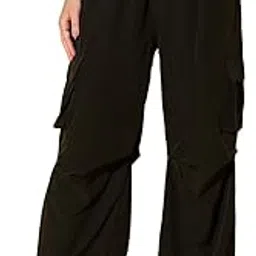 Women and Girls Loose Fit Parachute Cargos | High Waist Cargo Trouser Pant-image-88