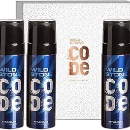 Wild Stone Gift Box with Code Titanium Body Perfume, Pack of 3 (120ml Each)-image-70