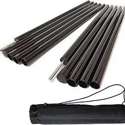 Tent Poles,Adjustable Portable Tent Poles-74.8" Sturdy and Durable Rustproof Thickened Iron Tent Stakes for Camping,Hiking,Van Awnings,Beach Awning Tent Accessory with Storage Bag-2 Pack (Black)-picture-30