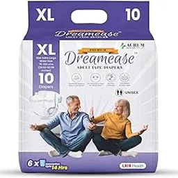 Dreamease Adult Tape Diapers Extra Large Size - Ultra-Absorbent, Comfortable Fit, Maximum Protection, Leak-Proof, Adjustable Tapes | Pack of 10 | (XL)-picture-19