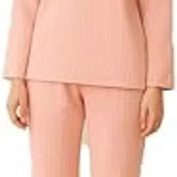 Light-Weight Pre Winter Night Suit for Women Fluffy Loungewear Sleepwear Lounge Casual Pajama Sets Loose Long Sleeve Fleece Pullover and Pants Set (Peach) (Peach, M)-image-13