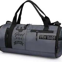 World Star Duffel Without Wheels/Gym Bag for Men & Women with Separate Shoe Compartment | Beige | fieeldark Grey & Black Zip Gym Bag-picture-25
