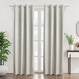Home Centre Arbor Set of 2 Jacquard Blackout Door Curtains-picture-24