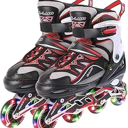 4 Wheel Inline Skates | Adjustable PU Wheel Roller Skating Shoes for Boys and Girls-image-44