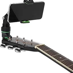 DA-Godo Multi-Angle Guitar Headstock Phone Mount, Adjustable Music Stand Holder for Live Broadcasting and Recording, Black with Green Accents (Guitar Head Phone Holder (G))-picture-22