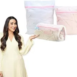 HOKIPO Mesh Laundry Clothes Washing Bag, Pack Of 3 (Ar1373), White-image-74