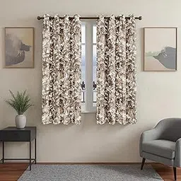 Curtain Label Premium Printed Curtains for Living Room & Bedroom – Eyelet Style, 5 Feet, Modern Drapes (Set of 2 Panels) (Coffee, Window 5 feet, Mistfall)-picture-16