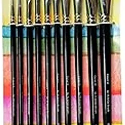 Camlin Kokuyo Artist Paint Brush Mix Series 70, 71 & 72 - Round, Flat & Filbert Synthetic taklon Long Handle, Set of 10 by Anmol Art & Frames-picture-32