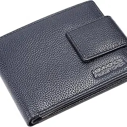 RFID Protected Bi-Fold Wallet for Men Leather Original, Mens Wallet, Leather Wallets for Men Stylish, 7 Card Slots, 1 ID Slot, Zipper Coin Pocket, Gift for Mens - Blue-image-38