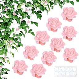 HASTHIP® 10Pcs Pothos Branch Bender Clips with Self Adhesive Backing Rose Flower Shaped Clips Plastic Branch Clips Plant Branch Bender Clips Plant Training Clips for Orchid, MoneyPlant, Betel Leaf-image-29