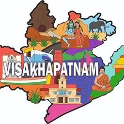 India Souvenir Wooden MDF Visakhapatnam Fridge Magnet (Multicolour) M-526-image-0