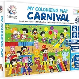 Ratna's My Coloring Mat Carnival Printed Mat of Size 40 x 27 Inches, Washable & Reusable Colouring Kit for Kids 3+ Years-picture-30
