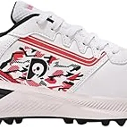Dnine Performer 1 Rubber Studs Cricket Shoes – Lightweight, High-Grip & Durable Professional Cricket Footwear (Black/Red/White)-picture-15