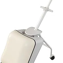 MOM CARE Ride On Cabin Suitcase with Child Seat, Aged 3 Year+or 50 Kg Expandable Large Opening Capacity 22 L, Multiple Compartments Practical and Handy Luggage Strong Trolley and Wheel Blue-picture-20