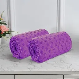 Black gold The Finer Touch Lightweight Yoga Mat Towel – Ultra-Absorbent Microfiber Antibacterial Quick-Dry with Carry Bag – Ideal for Hot Yoga Pilates & Fitness - Purple - Pack of 2-picture-27