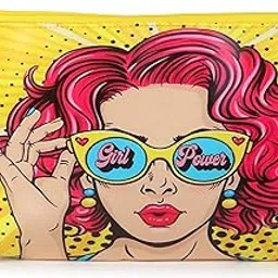 Multipurpose Canvas Pouch for Travel, Cosmetic,Office, Stationary, Gadgets, Money Purpose, Handbag. Beautiful Cosmetic/Make up/Utility Big Pouch for Girls/College/School - Design 04-image-33