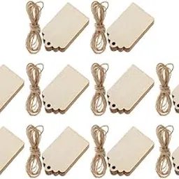 LOOM TREE 100 Pieces Unfinished Wood Tags Wooden Gift Tags for Wedding Party Favors | Wooden Pieces-picture-47