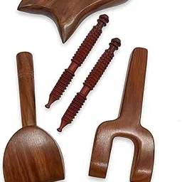 AHCS Manual Body Massage Tool Handheld Massager (Hammer Massage Tools) Wooden Tools Therapy Set of 5-picture-12
