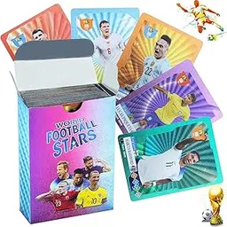 Royaldeals Toys World Cup Soccer Star Cards, 55 Non-Repeated Football Cards, Soccer Star Collection Cards, Black Foil Trading Cards, Sports Souvenirs, Kids Adults, Soccer Fans (Rainbow)-picture-24