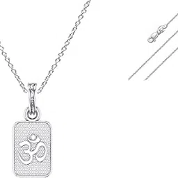 A AKSHAT SAPPHIRE Sterling Silver (92.5% purity) Spiritual OM Chain Pendant for Men & Women-picture-20