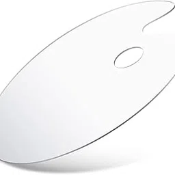 KRAFTMASTERS 1Pcs Clear Acrylic Paint Palette Oval Shape Artist Painting Palette Non-Stick Oil Paint Palette With Thumb Hole For DIY Art Craft Painting (12 x 10 Inch) image 1