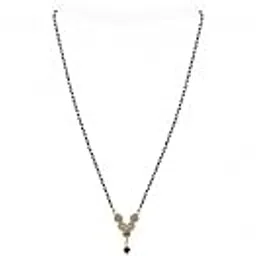 Gold Plated Traditional Black Bead Single Line American Diamond Pendant Mangalsutra for Women(Combo) Pack of 3 MS-1-2-27-picture-42