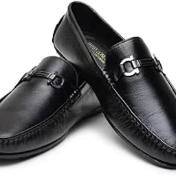 hayes london Driving Belfort Loafers for Men | Black Plain Genuine Leather Shoes | Formal & Casual Comfort Footwear-picture-49