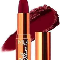Mila Beauté Bold & Matte Lipstick | Enriched with Jojoba Oil | Highly Pigmented | Soft Matte Finish | Light Weight & Long Lasting | Hydrated & Comfy Lips | Shade - (Dare Devil 4.2g)-picture-40
