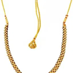 lila Traditional Wedding Maharashtrian Kolhapuri Thushi Saaj Thushi Mangalsutra Pendant Locket Necklace Set Jewellery For Women-picture-13