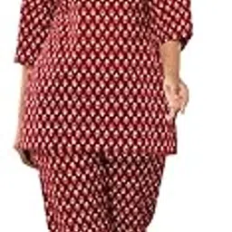 lesha Printed Cotton Night Suit Set for Women Top & Pajama Night Wear for Girls and Women-picture-34