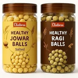 Chatoree Ragi & Jowar Roasted Makhana | Healthy Gluten-Free Snack | High Protein & Fiber | Crunchy Puffed Fox Nuts | 60g Each (Pack of 2) | Cholesterol-Free-image-2