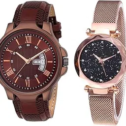 shocknshop Analogue Men's & Women's Watch (Pack Of 2, Brown Dial & Strap , Leather)-picture-16