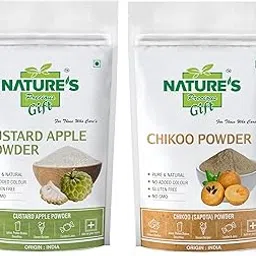 NATURE'S GIFT - FOR THOSE WHO CARE'S Custard Apple & Chikoo Fruit Powder -200 GM Each (Super Saver Combo Pack)-image-90