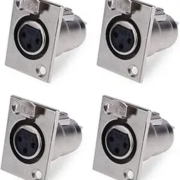 MX 3‑Pin Female Panel‑Mount XLR Connector – Neutrik‑Style Audio Jack (Pack of 4)-picture-42
