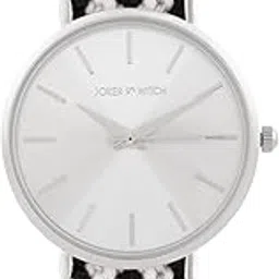 joker & witch Tierra Black White Crochet 36m Silver Sunray Round Watch for Women-picture-56