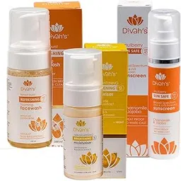 Divah's Korean Glass Skin 3-Step Skincare Combo for Women | Lemon Zest Foaming Face Wash, Even Tone Moisturizer & SPF 40++ UV Protection Sunscreen | Daily Routine Essentials-picture-49