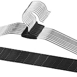 ROLLYWARE Premium Steel Cloth Hanger India's First Rotational Unique Design Stainless Steel Hanger With Lower Band Lock Wardrobe, Sarees, Pants, Scarfs & Other Clothes (Black Pack Of 30 Count)-picture-31