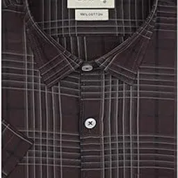 ghpc 100% Cotton Checkered Half Sleeves Regular Fit Formal Shirt for Men-picture-45