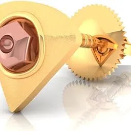 p.c. chandra jewellers 18KT (750) Yellow Gold Unique Hexagonal Stud Earring For Men - 0.36 Grams (Single Piece)-picture-17