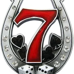 jean's friend Rhinestones Horseshoe Lucky 7 Casino Belt Buckle Gurtelschnalle-picture-53