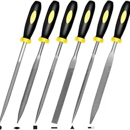 Uaorexplo Mini Hand Files, 6pcs, Total 6.3in, Strength Alloy Steel Needle File Set, Small Metal File Tools for Detailed Tasks, Includes Round, Bi-Half Round, Flat, Square, Flat Warding, Triangular-image-49